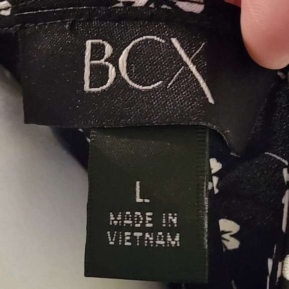 BCX blouse size L 3/4 sleeve black and white color - Picture 7 of 8